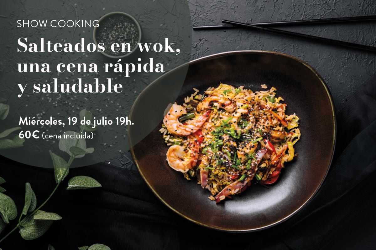 Salteados en wok, show cooking Ma Khin Café